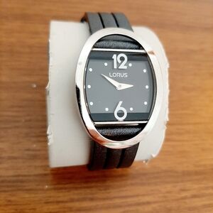 Lorus Black and Silver Ladies Watch